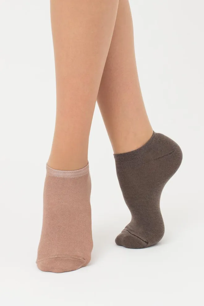 Шкарпетки жіночі короткі Ws1 classic Giulia 2 пари (haze/chantarel)