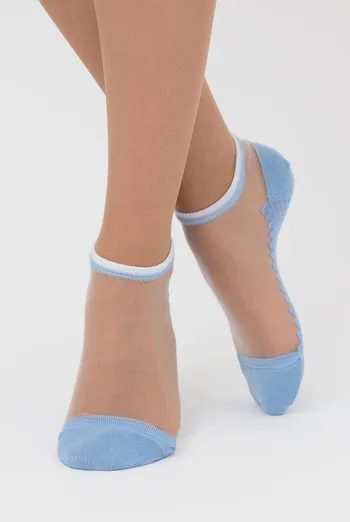 Шкарпетки жіночі короткі Ws1 cristal 029 Giulia (baby blue)