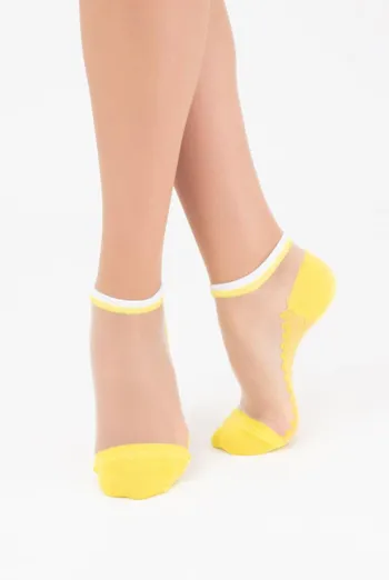 Шкарпетки жіночі короткі Ws1 cristal 029 Giulia (light yellow), жовтий