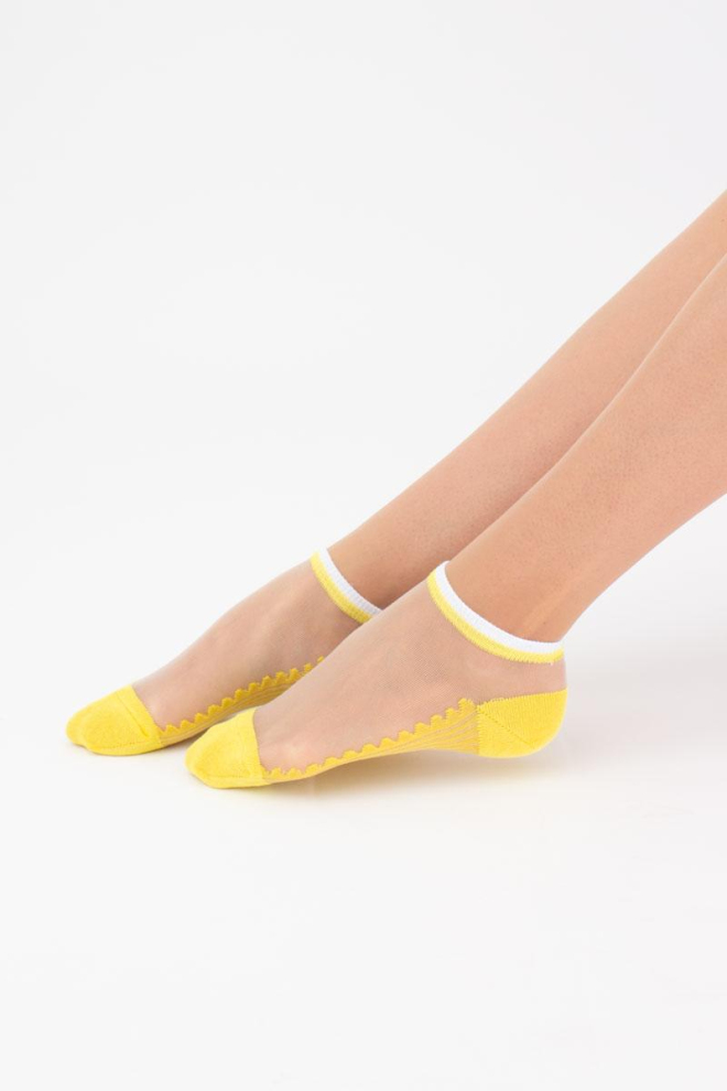 Шкарпетки жіночі короткі Ws1 cristal 029 Giulia (light yellow), жовтий