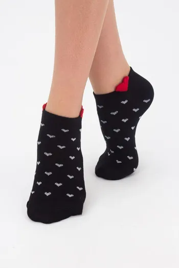 Шкарпетки жіночі короткі в сердечко Ws1 fashion 040 Giulia (nero) Шкарпетки жіночі короткі в сердечко Ws1 fashion 040 Giulia (nero)