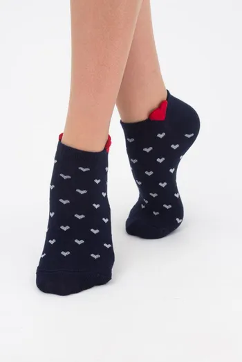 Шкарпетки жіночі короткі в сердечко Ws1 fashion 040 Giulia (navy)