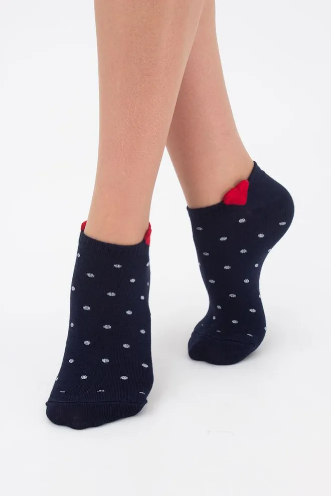 Носки женские короткие в горошек Ws1 fashion 042 Giulia (navy)