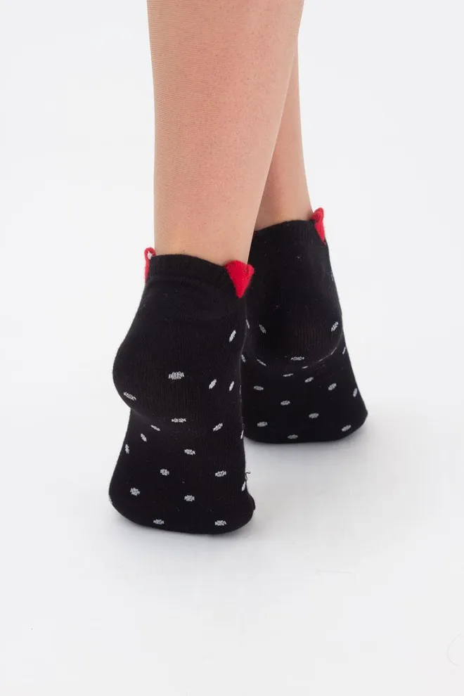 Носки женские короткие в горошек Ws1 fashion 042 Giulia (nero)