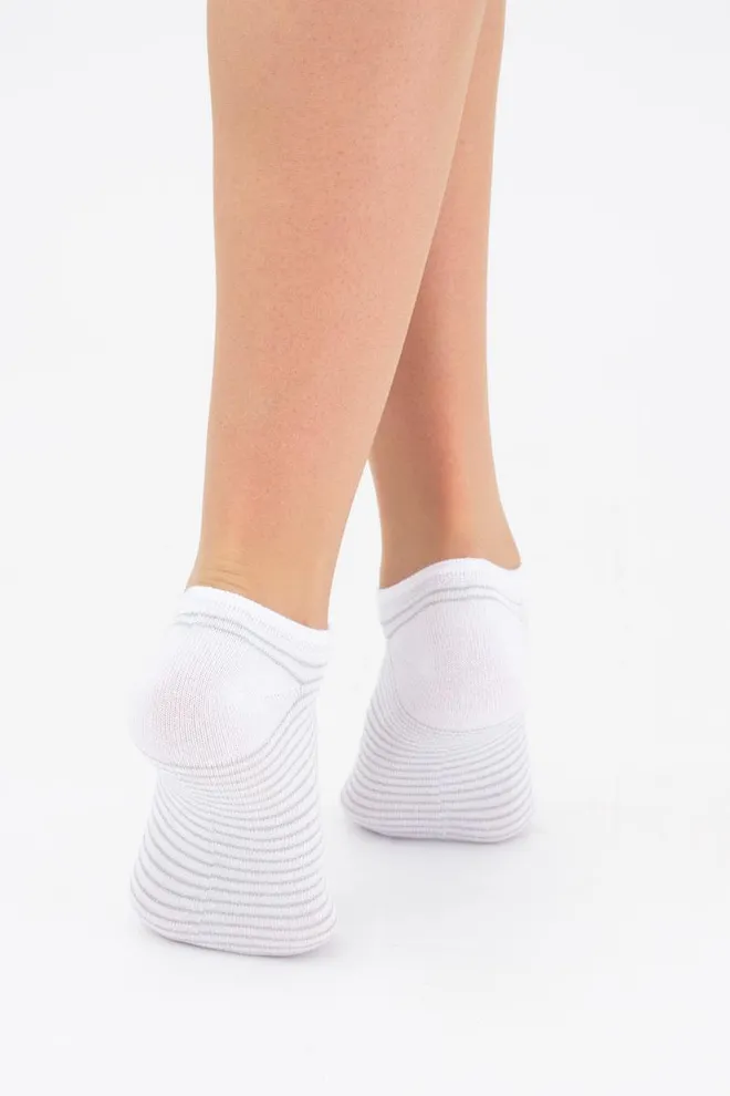 Шкарпетки жіночі невидимі WS1 fashion 046 + WS1 lurex 009 Giulia 2 пари (white/geranium)