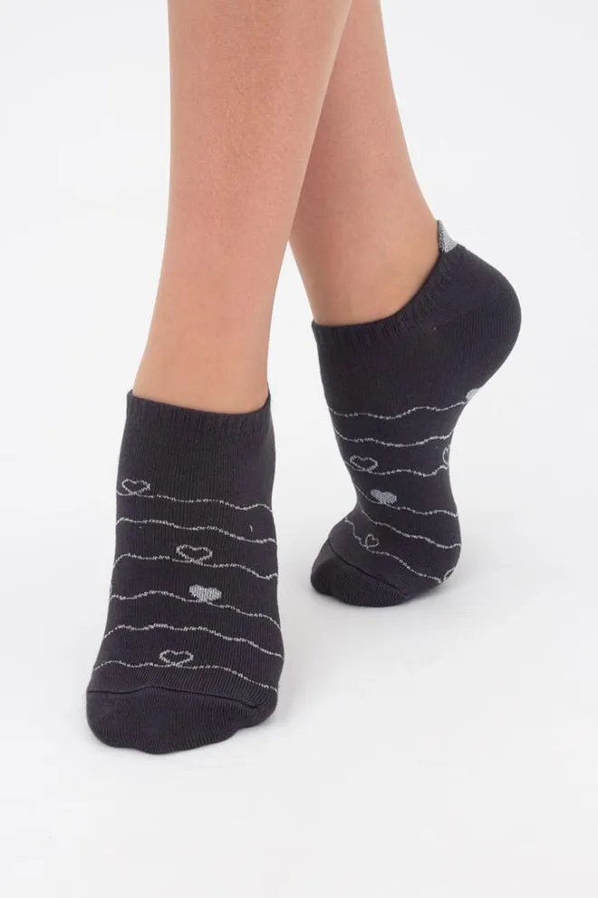 Шкарпетки жіночі короткі Ws1 lurex 003 Giulia (iron)