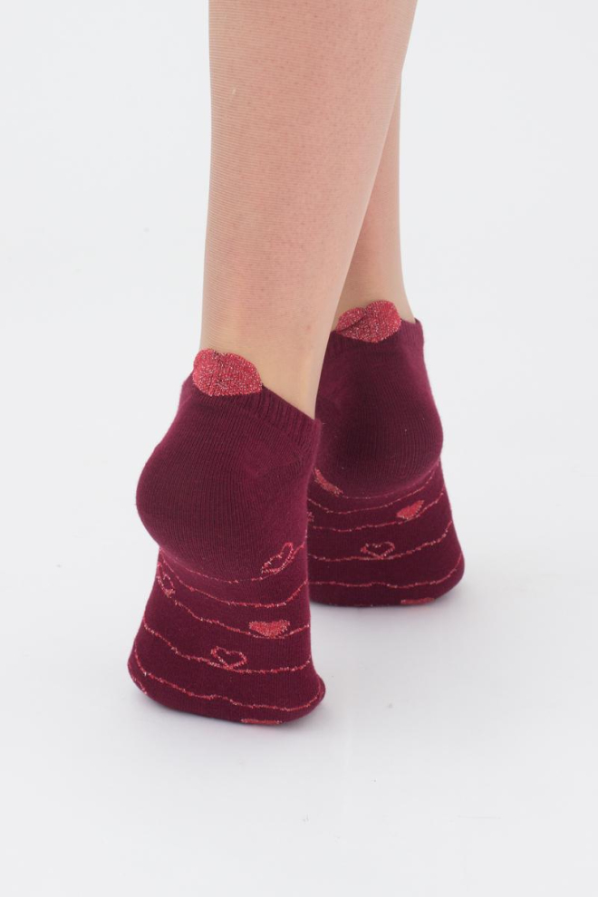 Шкарпетки жіночі короткі Ws1 lurex 003 Giulia (marsala)