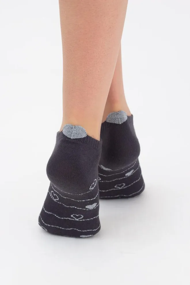 Шкарпетки жіночі короткі Ws1 lurex 003 Giulia (iron)