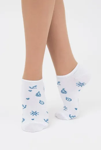 Шкарпетки жіночі невидимі Ws1 marine 008 Giulia (bianco)