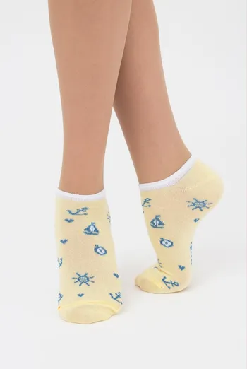 Шкарпетки жіночі невидимі Ws1 marine 008 Giulia (light yellow)
