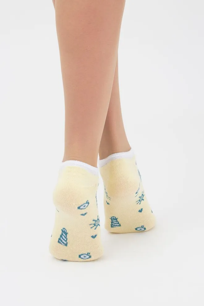 Носки женские невидимые Ws1 marine 008 Giulia (light yellow)