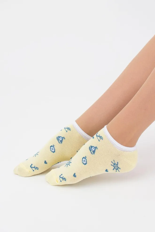 Носки женские невидимые Ws1 marine 008 Giulia (light yellow)
