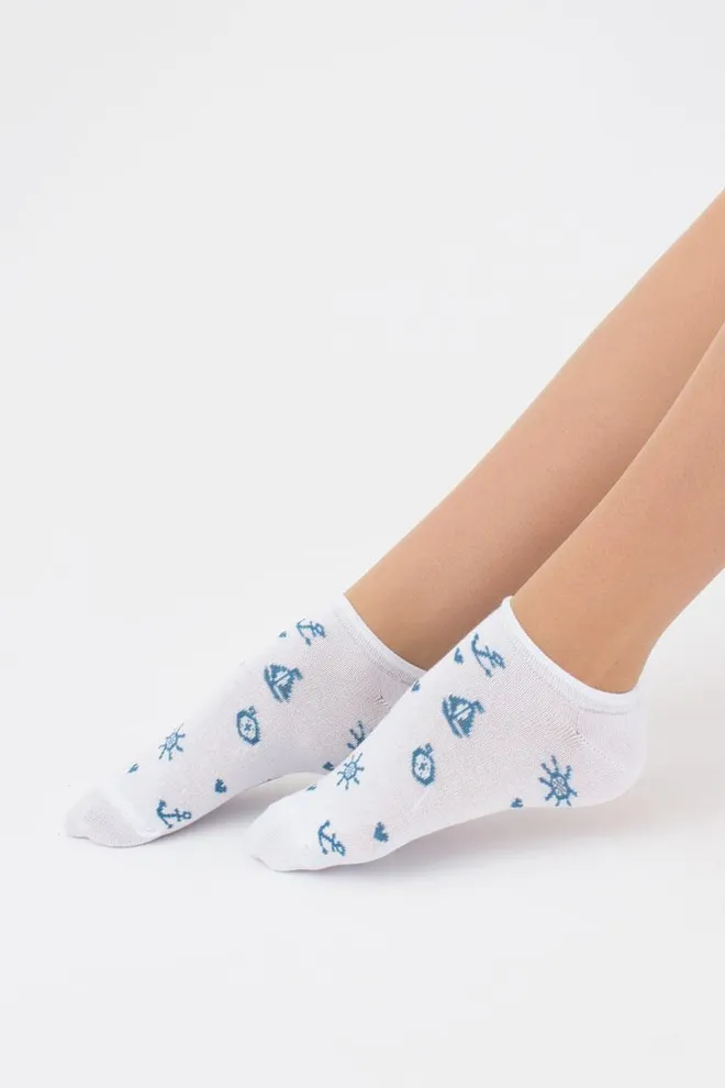 Шкарпетки жіночі невидимі Ws1 marine 008 Giulia (bianco)