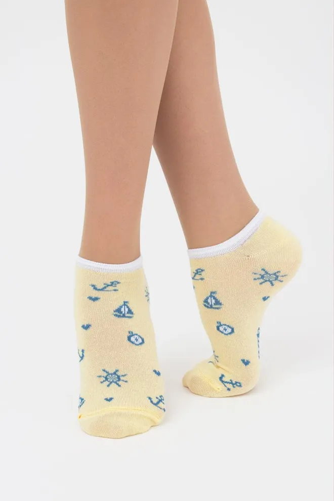 Носки женские невидимые Ws1 marine 008 Giulia (light yellow)