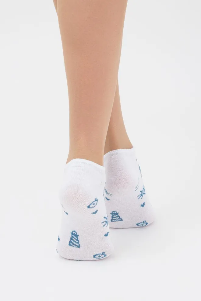 Шкарпетки жіночі невидимі Ws1 marine 008 Giulia (bianco)