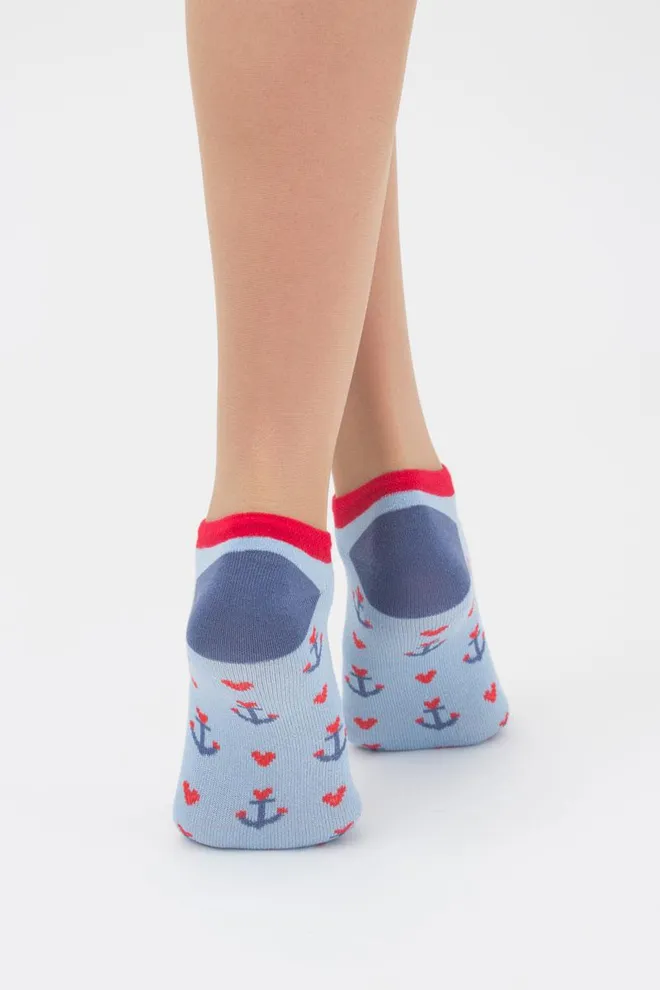 Носки женские невидимые Ws1 marine 009 Giulia (baby blue), голубой