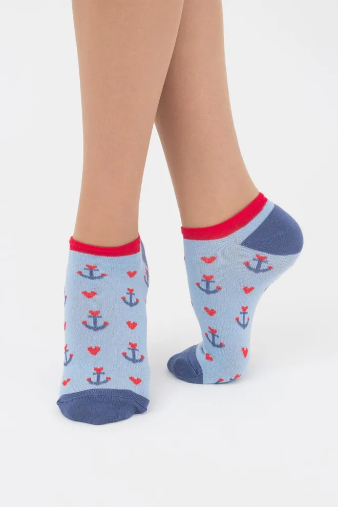 Носки женские невидимые Ws1 marine 009 Giulia (baby blue), голубой