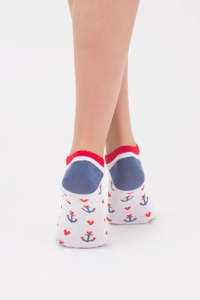 Шкарпетки жіночі невидимі Ws1 marine 009 Giulia (bianco)