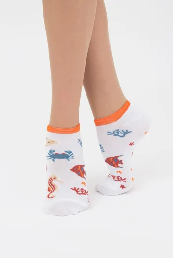 Шкарпетки жіночі невидимі Ws1 marine 011 Giulia (bianco), білий