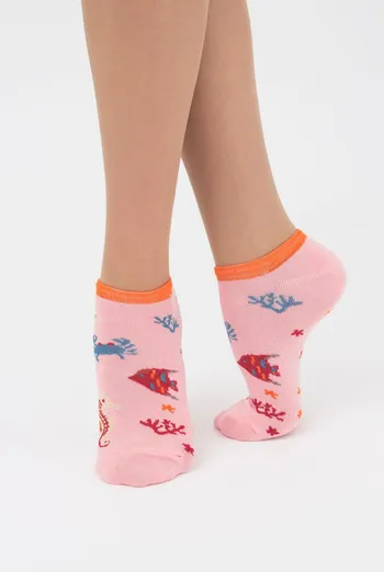 Шкарпетки жіночі невидимі Ws1 marine 011 Giulia (geranium), рожевий