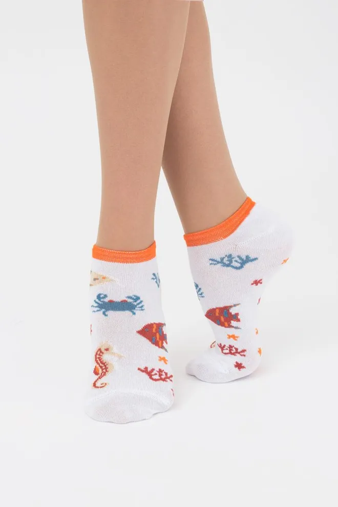 Шкарпетки жіночі невидимі Ws1 marine 011 Giulia (bianco), білий