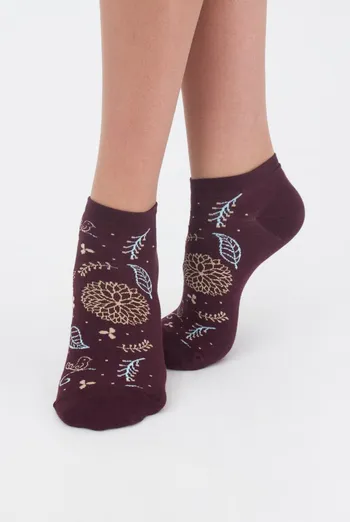 Шкарпетки жіночі короткі Ws1 premium lurex 003 Giulia (marsala)