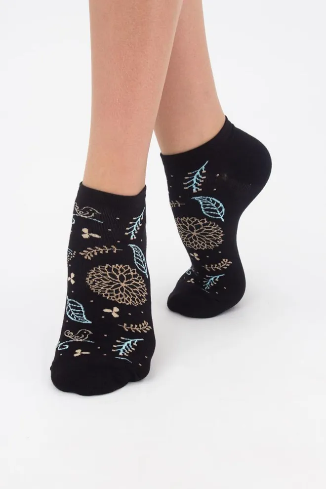 Носки женские короткие Ws1 premium lurex 003 Giulia (nero)