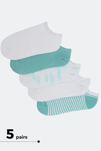 Набір кольорових жіночих шкарпеток WS1 SET 1 Giulia 5 пар (white/pastel turquoise)