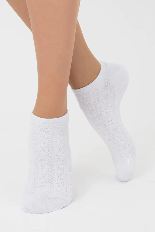Жіночі короткі шкарпетки з візерунком Ws1 Soft Background 001 Giulia (white)