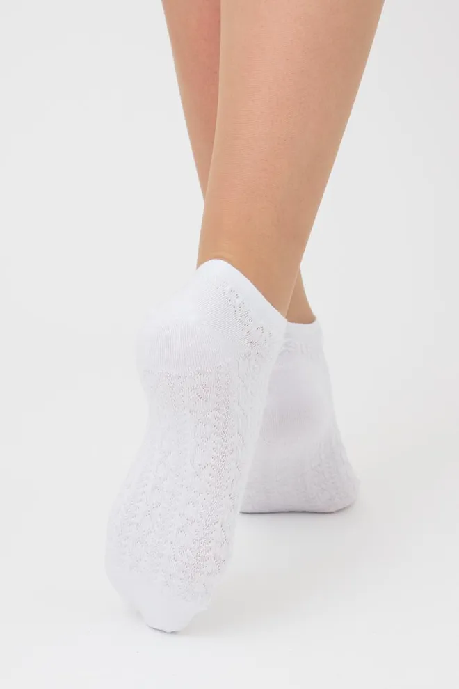 Жіночі короткі шкарпетки з візерунком Ws1 Soft Background 001 Giulia (white)