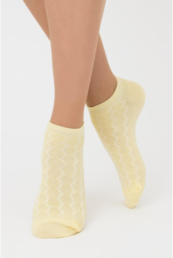 Жіночі короткі шкарпетки з візерунком Ws1 Soft Background 003 Giulia (light yellow)