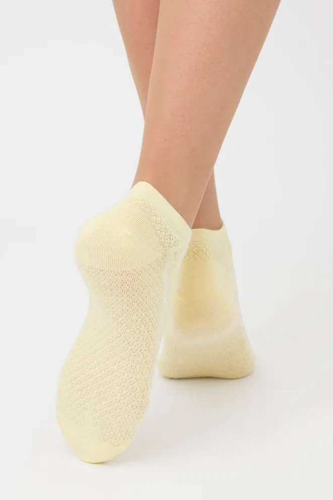 Жіночі короткі шкарпетки з візерунком Ws1 Soft Background 003 Giulia (light yellow)