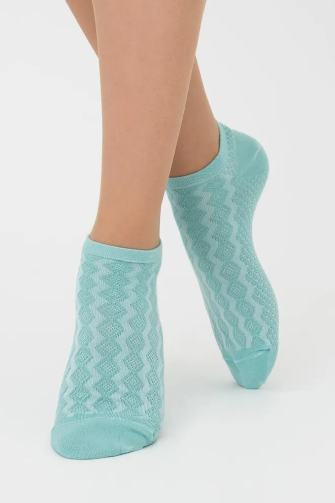 Жіночі короткі шкарпетки з візерунком Ws1 Soft Background 003 Giulia (pastel turquoise)