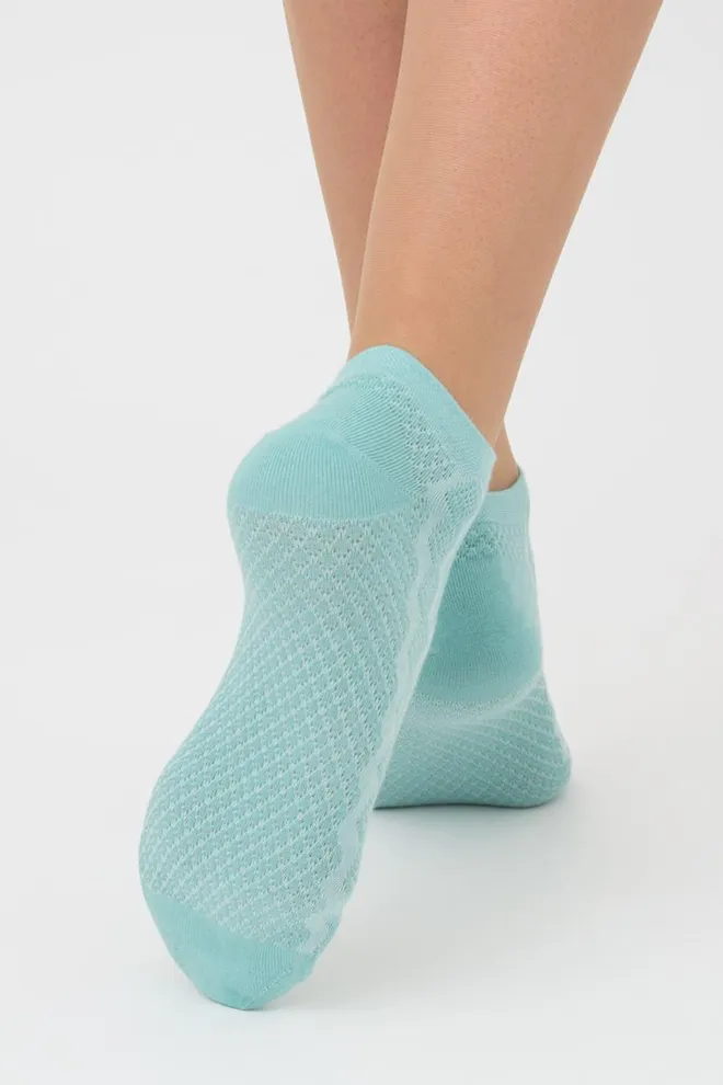 Жіночі короткі шкарпетки з візерунком Ws1 Soft Background 003 Giulia (pastel turquoise)
