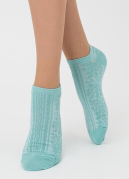 Жіночі короткі шкарпетки з візерунком Ws1 Soft Background 004 Giulia (pastel turquoise)