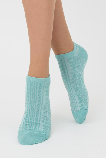 Жіночі короткі шкарпетки з візерунком Ws1 Soft Background 004 Giulia (pastel turquoise)