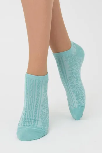 Жіночі короткі шкарпетки з візерунком Ws1 Soft Background 004 Giulia (pastel turquoise)