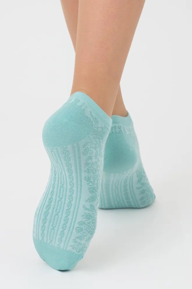 Жіночі короткі шкарпетки з візерунком Ws1 Soft Background 004 Giulia (pastel turquoise)