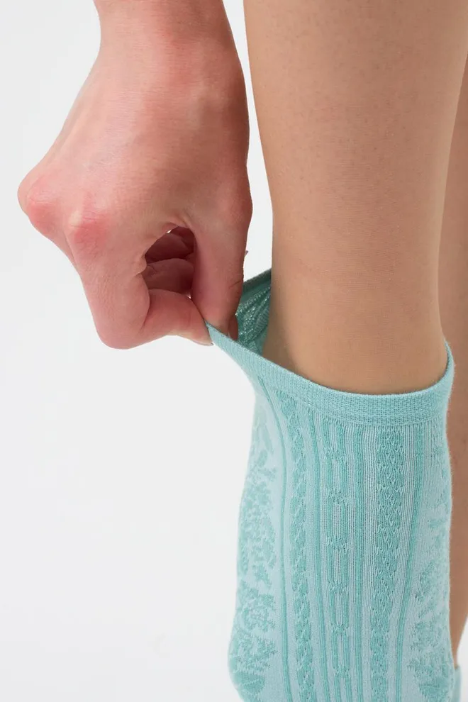 Жіночі короткі шкарпетки з візерунком Ws1 Soft Background 004 Giulia (pastel turquoise)