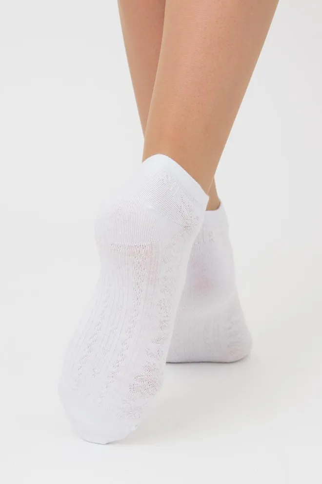 Жіночі короткі шкарпетки з візерунком Ws1 Soft Background 004 Giulia (white)