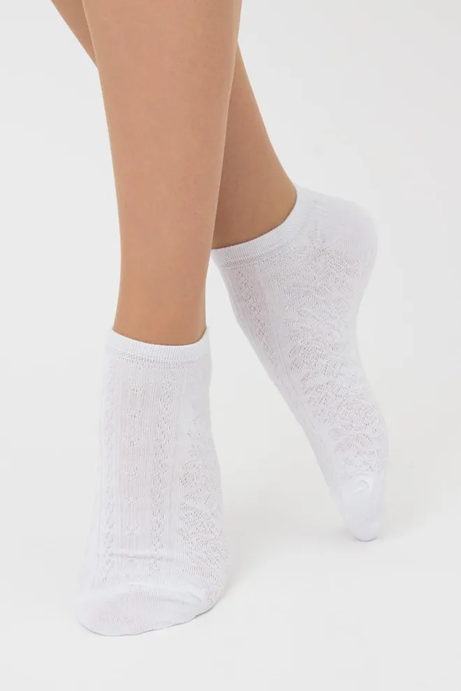Жіночі короткі шкарпетки з візерунком Ws1 Soft Background 004 Giulia (white)