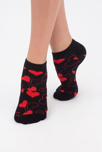 Шкарпетки жіночі короткі Ws1 soft valentine 003 Giulia (black)
