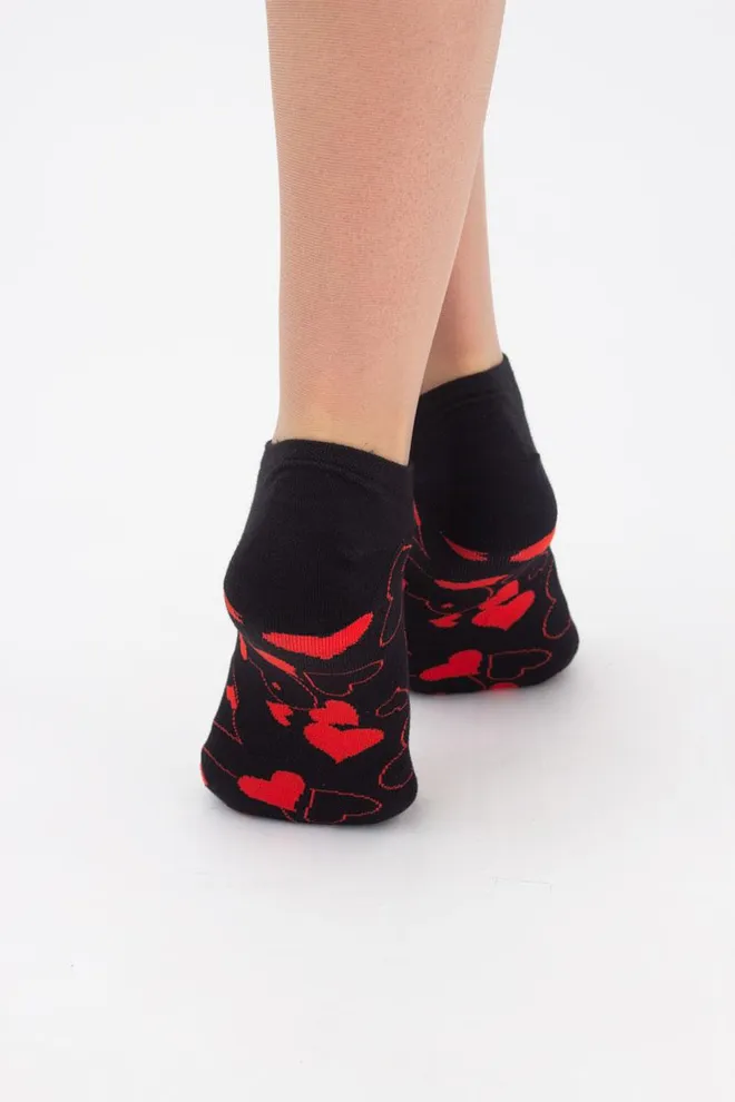 Носки женские короткие Ws1 soft valentine 003 Giulia (black)