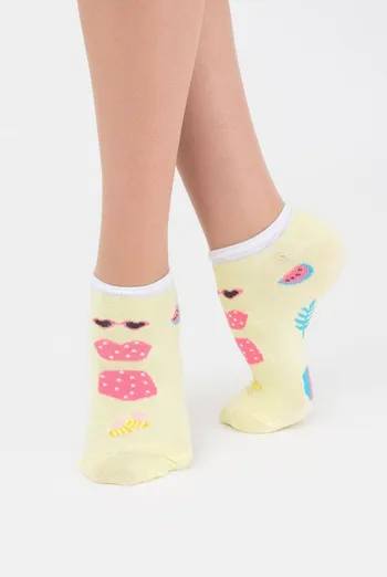 Шкарпетки жіночі невидимі Ws1 tropic 002 Giulia (light yellow)