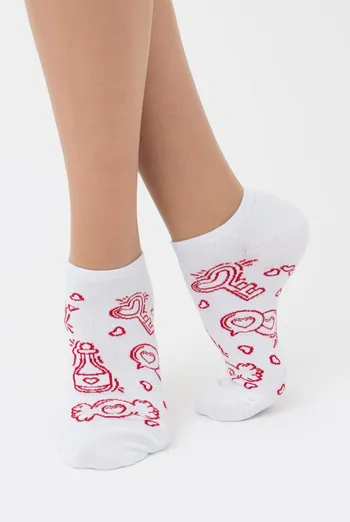 Шкарпетки жіночі короткі Ws1 Valentine 010 Giulia (white)