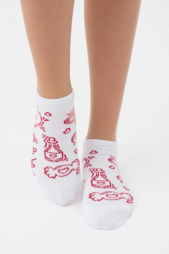 Шкарпетки жіночі короткі Ws1 Valentine 010 Giulia (white)