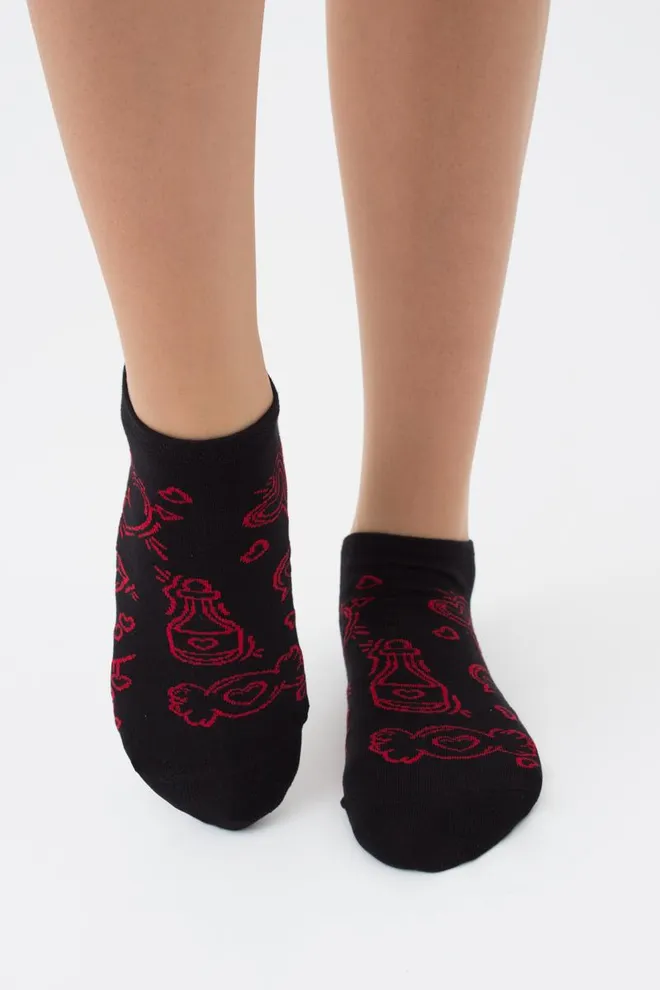 Носки женские короткие Ws1 Valentine 010 Giulia (black)