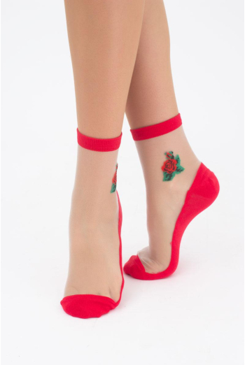 Шкарпетки жіночі з тату Ws2c/mn-033 Giulia (red)