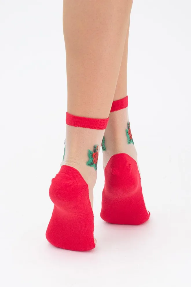 Шкарпетки жіночі з тату Ws2c/mn-033 Giulia (red)