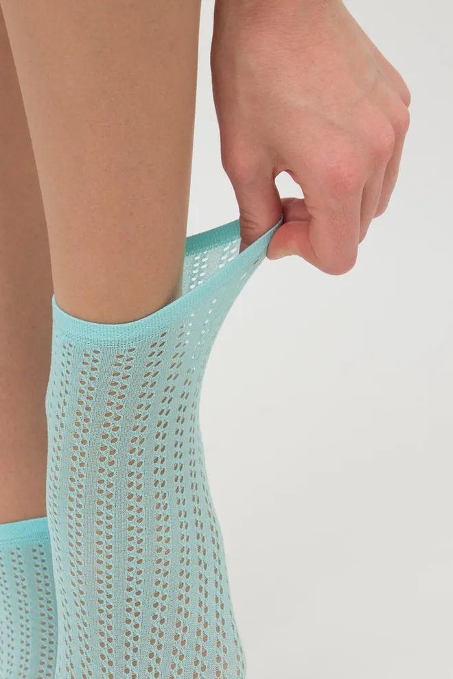 Шкарпетки жіночі классические ажурні WS2 Air Pa 008 Giulia (tanager turquoise), зелений